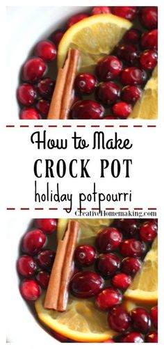 how to make crock pot holiday potpouri with oranges and cinnamon sticks