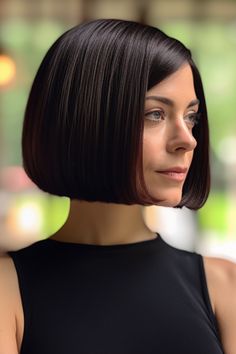 Trendy bob hairstyle ideas | hairstyle tutorial ideas Short Straight Bob Haircut, Ladies Bob Haircut, Box Bob Haircut 2023, Short Bob 2023, Bob Haircut No Bangs, Bob Cute Short For Women, Box Bob Haircut, Square Bob Haircut