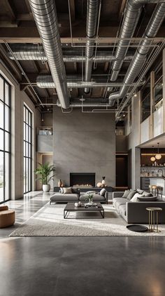 Industrial Living Room Textured Decor