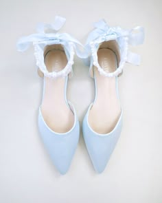 Light Blue Satin Bridal Flats with Perla Applique Ankle Strap Blue Bridal Flats, Blue Wedding Flats, Light Blue Flats, Light Blue Wedding Shoes, Blue Heels Wedding, Women Shoes Collection, Bridal Flats, Blue Wedding Shoes, Light Blue Wedding