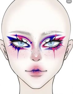 Gengar Makeup, Gender Fluid Makeup, Easy Drag Makeup, Yellow And Black Makeup, Hard Makeup Looks, Unique Makeup Looks Creative, Kawaii Eyeshadow, Interesting Makeup Looks, Face Chart Makeup Ideas