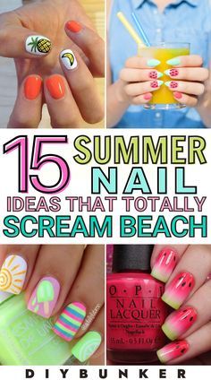 White Summer Nails, Fun Summer Nails, Summer Nail Ideas, August Nails, Fashion Makeover, Watermelon Nails, Bright Summer Nails, Manicure Gel, Cute Summer Nails