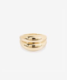 The Alex Ring, crafted with 14k Gold Plated Brass, features a bold and substantial design that adds an eye-catching element to any look. Its unique silhouette brings a strong, refined accent to everyday look. Material: 14k Gold Plated Brass This striking ring is versatile and impactful, offering a bold touch to any outfit. Modern 14k Gold Dome Promise Ring, Modern Gold Double Band Ring, Modern Gold Stackable Rings With Wide Band, Modern Twist Open Dome Ring For Formal Occasions, Modern Twist Open Design Dome Ring For Formal Occasions, Modern Gold Dome Ring With Round Band, Gold Rings With Modern Twist And Wide Band, Modern 14k Gold Wide Band Promise Ring, Modern Gold Ring With Round Band