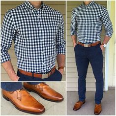 Outfit Pantalon, Smart Casual Men, Mens Fashion Smart, Traje Casual, Elegante Casual, Smart Casual Outfit, Brown Shoes, Checkered Shirt