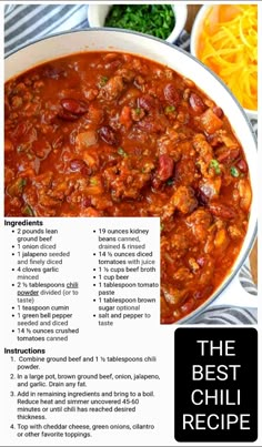 the best chili recipe is shown in this brochure