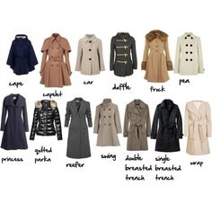 Frock Coats For Women, Types Of Frock With Names, Frock Coat Women Outfit, Winter Work Fashion Outfits, Cute Rain Coats For Women, Classy Jackets For Women, Types Of Tops For Women With Name, Trench Coats Women Outfit Classy, Cute Rain Coat