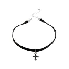 Gemstone Cross Choker in Black Velvet * All stone sizes and weights approximate * Black Spinel, Round; 0.40ct * White Zircon, Round; 0.10ct Choker adjusts to fit 13in to 15in neck Materials: * Made with Premium Quality Solid Sterling Silver (Stamped .925) * Nickel-Free for Sensitive Skin * Black Rhodium Plated, Rhodium  Please keep in mind: Our jewelry is set with high-quality, genuine gemstones and due to the natural properties of real gemstones, product images may show slight differences in co Kawaii Fairy, Cross Choker, Pastel Kawaii, Black Velvet Choker, Velvet Choker, Black Choker, Choker Style, Black Spinel, Sterling Silver Cross