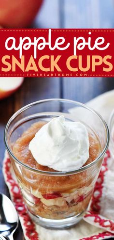 These fruit cups are a great afternoon snack or apple dessert idea! Not only are these snack cups healthy, but they also taste like apple pie. Plus, this simple fall recipe is fun and easy for kids to make! Apple Pie In A Cup For Kids, Apple Pie In A Cup, Apple Cups, Fall Recipes Snacks, Apple Pie Cups, Best Apple Recipes, Healthy Apple Pie, Apple Snacks, Johnny Appleseed