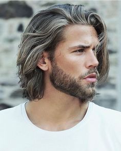 Beards                                                                                                                                                     More Long Hair And Beard, Trendy We Fryzurach, Growing Your Hair Out, Men's Long Hairstyles, Men's Haircuts, Fresh Hair, Hair Styles 2017, Corte De Cabelo Masculino, Hair And Beauty