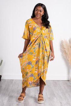 Kimono twist printed dress Tropical Dress, Summer Tropical, Affordable Dresses