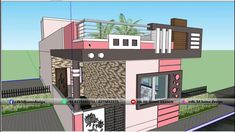 Simple and small single floor 2 bhk house design with interior view by @... Parapet Wall Design Terrace, 2 Bhk House Design, Design Terrace, House Balcony, Wooden Main Door