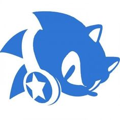 sonic the hedgehog with headphones and star on it's ear, in front of a white background