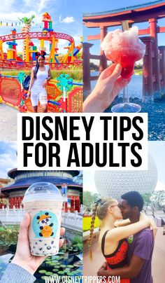 the disneyland tips for adults with text overlay that reads, disney tips for adults