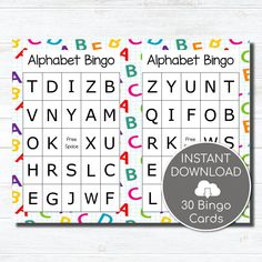 the alphabet and numbers printable game for kids