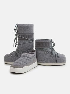 Discover the ICON LOW GREY FELT BOOTS for men now on the Moon Boot® Official website. Felt Boots, Mule Sneakers, Moon Boot, Low Boots, Sneakers For Men, Moon Boots, Baby Boots, On The Moon, Boots And Sneakers