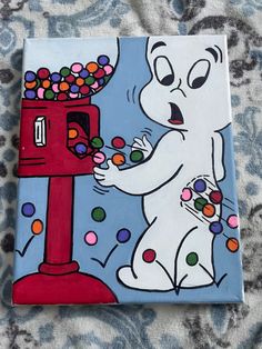 Cartoons To Paint On Canvas, Ballon Art Drawing, Cartoon Pop Art Painting, Painting Ideas Intermediate, Bday Painting Ideas, Cute Funny Paintings, 90s Painting Ideas Aesthetic, Boy Painting Aesthetic, Painting Cartoon Ideas