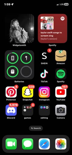 an iphone screen with various icons on it