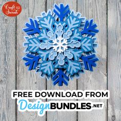 a paper snowflake with the text free printable from design bundles net