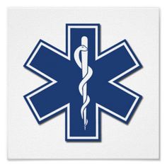 an emt sticker with the symbol of the emergency star of life on it