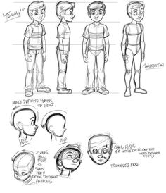 some character sketches from the animated movie avatars, with different facial expressions and head shapes