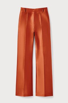 Terracotta Satin Flared Pants Terracotta Clothes, Terracotta Outfit, Silky Pants, Full Look, Flared Pants, Women Clothes, Women's Wardrobe, Matching Shirts, Look Chic