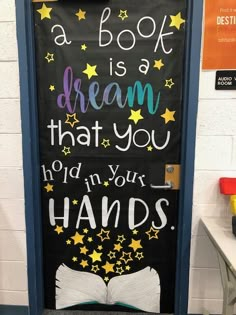 a book is a dream that you hold in your hands door decoration for the classroom