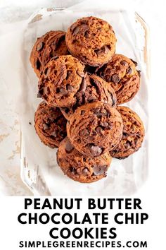 pile of peanut butter cookies with chocolate chips, on a white cutting board Vegan Gluten Free Donuts, Cookie Biscuits, Biscuits Recipes