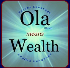 the words ola means wealh are written in different languages on a blue background