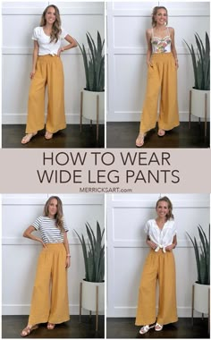 Wide Leg Pant Outfit, Wide Leg Outfit, Wide Legs Pants, Legs Outfit, Wide Leg Pants Outfit, Wide Leg Pants Outfits, Below The Knee Dresses, Summer Pants Outfits, Mode Tips