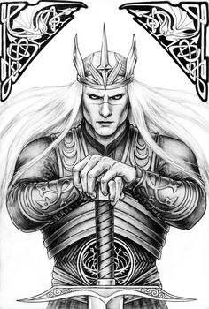 Prince Nuada Silverlance by silvern-geo.deviantart.com on @DeviantArt Prince Nuada Art, Hellboy Prince Nuada, Prince Nuada Fanart, Nuada Art, Nuada Silverlance, Prince Nuada, Hellboy Art, Hell Boy, Celtic Gods