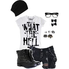 A fashion look from June 2013 featuring Abbey Dawn t-shirts, Daydream Nation necklaces and Pamela Love rings. Browse and shop related looks. Daydream Nation, Cute Emo Outfits, Glasses Outfit, Emo Clothing, Abbey Dawn, Emo Style, Scene Outfits, Trendy Boots, Emo Outfits