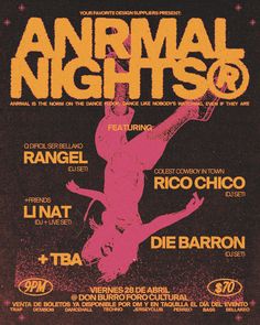 the poster for an animal nights concert