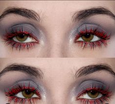 Red Mascara Looks, Work Halloween Makeup, Dreamcore Makeup, Olive Skin Makeup, Alice In Wonderland Makeup, Wonderland Makeup, Unique Makeup