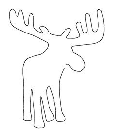 the outline of a moose's head on a white background