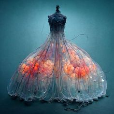 Linda Mooney's Other Worlds of Romance: More Incredible Fairy Tale Fashions Fantasy Fashion Art, Jellyfish Dress, Purple Jellyfish, Dress Reference, Fantasy Dresses, Fantasy Gowns, Fairytale Dress, Fantasy Dress, Fantasy Clothing