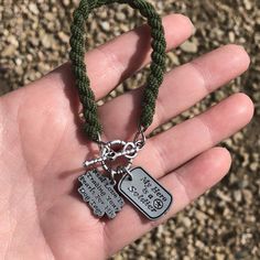 Real Love Is Trading Your Pearls For His Dog Tags | Military Boot Band Bracelet - Hand Stamped Military Bracelet, Dog Tags Military, Dainty Initial Necklace, Military Support, Charms Bracelets, Black Sharpie, Army Soldier, Memorial Necklace, Custom Charms