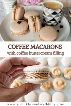 coffee macaroons with coffee buttercream filling are the perfect breakfast for two