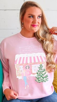 Custom Girly Pink Aesthetic Winter Wonderland Sweatshirt Pink Christmas Aesthetic Gift For Bestie Pink Aesthetic Winter, Pink Girly Christmas, Aesthetic Winter Wonderland, Girly Pink Aesthetic, Pink Christmas Aesthetic