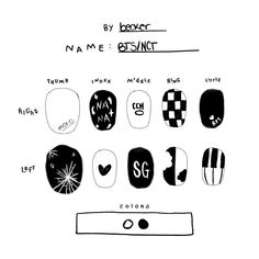 Diseño de uñas Suga Nail Art, Suga Nails, Bts Nails Designs, Bts Nails Ideas, Nail Bts, Bts Nails, Nail Designs For 2023, Pop Nails, K Pop Nails