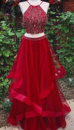 Simple Red Prom Dress, Champagne Prom Dress Long, Long Homecoming Dress, Prom Dress Cheap, Crystal Prom Dress, Two Piece Prom Dress, Two Piece Prom Dresses, Wedding Dresses 2022, Dresses With Beading