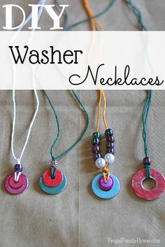 the diy washer necklaces are so cute and easy to make with beads