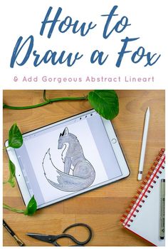 how to draw a fox and add gorgeous abstract line art