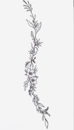 Floral Filler Tattoo Ideas Gap, Tattoos Spine, Flower Vine Tattoos, Spine Tattoo Ideas, Muster Tattoos, Tattoo Women, Line Art Tattoos, Back Tattoo Women