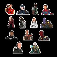 the avengers stickers are all different sizes