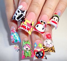 Punk Nails, Duck Nails, Hard Nails, Crazy Nails, Really Cute Nails, Acrylic Nails Coffin Pink, Unique Acrylic Nails, Kawaii Nails, Short Acrylic Nails Designs