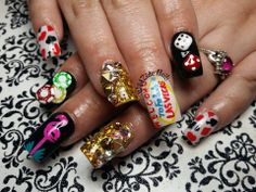 Vegas Nails by Wildzide nails Vegas Theme Nails Ideas, Las Vegas Nail Art, Vegas Inspired Nails, Las Vegas Nails Ideas, Vegas Nails Ideas, Casino Nails, Vegas Nail Art