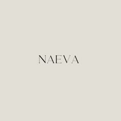 the word naeva written in black ink on a white background