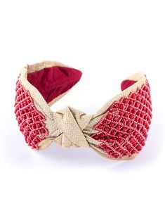 Striking red beadwork adorns the sides of this cream headband, delivering a rustic twist with a glamorous finish. Color: CREME/RED 100% Polyester Crepe Fire Crown, Chain Headband, High Fashion Branding, Leaves Headband, Star Headband, Jeweled Headband, Face Mask Set, Soft Headbands, Top Knot Headbands