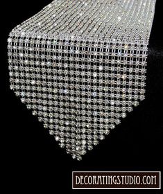 a very large crystal beaded table runner