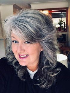 Womens Gray Hair Styles Over 50, Gray Wigs For Women Over 50, Shoulder Length Permed Hair, Older Hairstyles, Grey Hair Journey, 60 Hair, Grey Hair Coverage